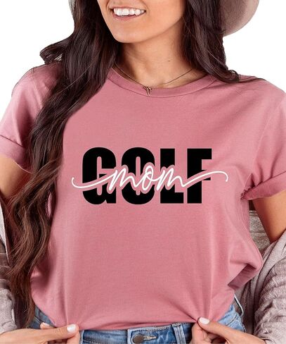 Trendy Golf Mom Shirt for Women Girly Cute Script Golf Mom Supporter Tee in Saudi Arabia