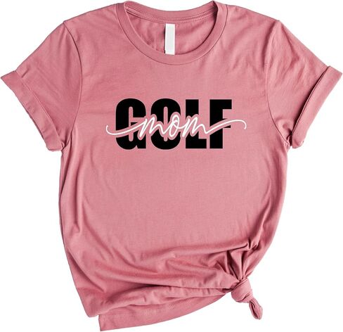 Trendy Golf Mom Shirt for Women Girly Cute Script Golf Mom Supporter Tee in Saudi Arabia