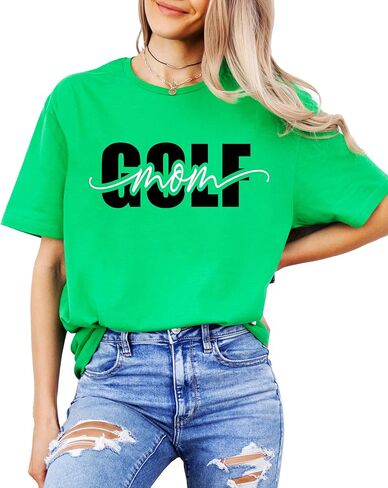 Trendy Golf Mom Shirt for Women Girly Cute Script Golf Mom Supporter Tee in Saudi Arabia