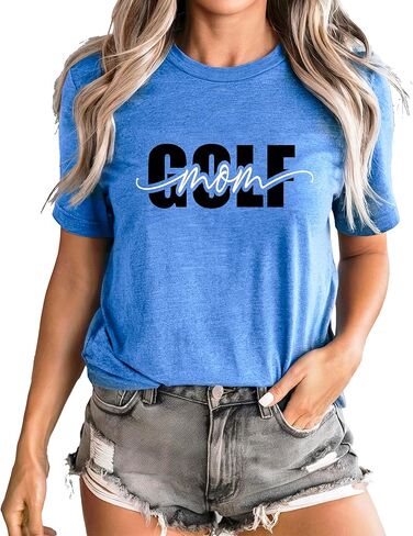 Trendy Golf Mom Shirt for Women Girly Cute Script Golf Mom Supporter Tee in Saudi Arabia
