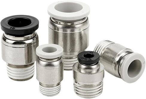 Pneumatic Quick Connector POC8-02 Plugs Air Tube 10-03 Hexagonal Cylindrical Straight Through 6-01 1Pcs(POC4-M5 (黑帽)) in Kuwait