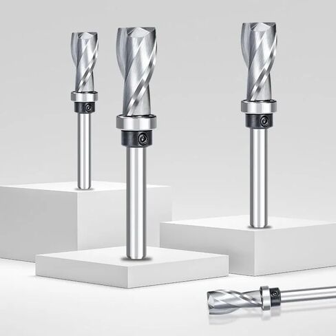 2 Flute Flush Trim Router Bit 6mm Shank Sloting Milling Cutter Wood Router Bit with Bearing Carbide End Mill in Saudi Arabia