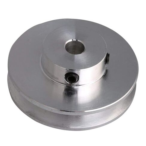 41x16MM Single Groove Silver Aluminum Alloy 6-12MM Fixed Bore Pulley for Motor Shaft 3-5MM PU Round Belt(10MM) in Saudi Arabia