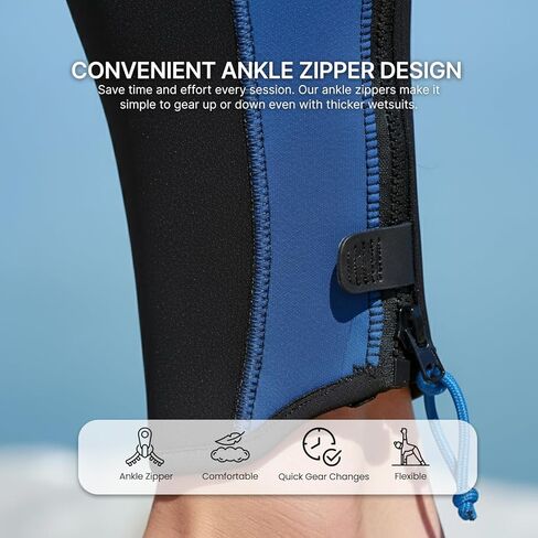 Jet Ski Wetsuit 2 Piece Set | Jettribe Team Rider Series | 3mm Stretch Neoprene with Reinforced Knee Panels for Men & Women (2XL, Blue/Grey) in Kuwait