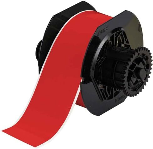 Brady B30C-2250-569-RD, 117974 Red 2.25" x 100' B30 Series Low Halide Polyester Label, 1 Roll in Saudi Arabia