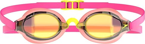 Speedo Adult Unisex Fastskin Speed Socket 2.0 Mirrored Swimming Goggles, Neon Melon/Vermillion/Gold Mirror, One Size in Saudi Arabia
