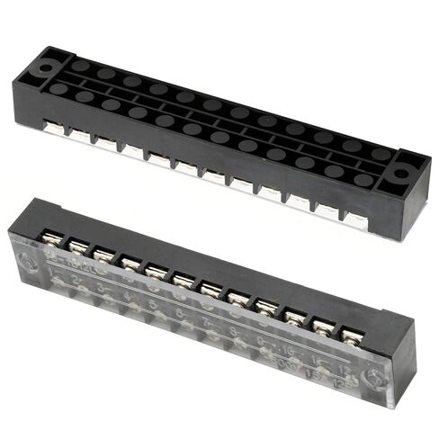 SYOWADA 10Pcs 12 Position Terminal Block, Screw Terminal Block with Cover, Busbar Terminal Block 600V 15A Double-Row Insulation with Connection Strip in Saudi Arabia