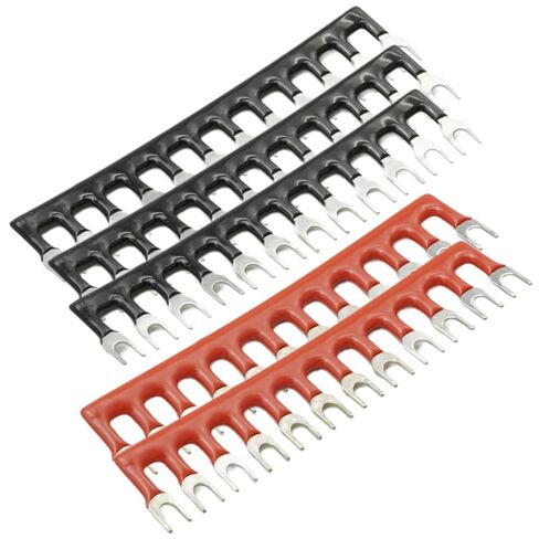 SYOWADA 10Pcs 12 Position Terminal Block, Screw Terminal Block with Cover, Busbar Terminal Block 600V 15A Double-Row Insulation with Connection Strip in Saudi Arabia
