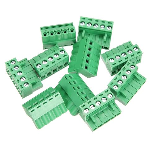 MECCANIXITY 10 Pcs 8 Pin 5.08mm Pitch PCB Mount Screw Terminal Block Connector Male Plug, No Soldering Panel Mount Pluggable Type Connector 300V 20A for 24-12AWG Cable in Saudi Arabia