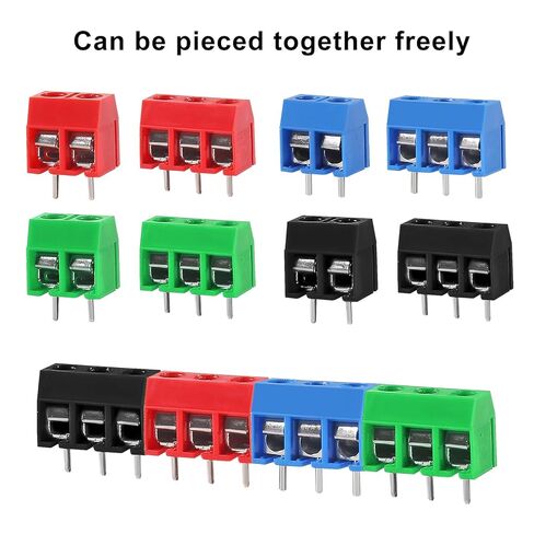 68Pcs 0.2inch/5mm Pitch PCB Mount Screw Terminal Block Connector 2P 3P Circuit Board Connectors PCB Wiring Terminals in Saudi Arabia