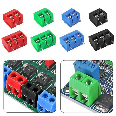 68Pcs 0.2inch/5mm Pitch PCB Mount Screw Terminal Block Connector 2P 3P Circuit Board Connectors PCB Wiring Terminals in Saudi Arabia