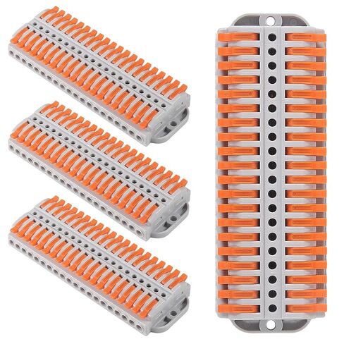 4PCSLever Wire Connectors, 20 Position Terminal Strip Conductor Electrical Connectors Kit for Circuit Inline 24-12 AWG(20 in20 Out) in Saudi Arabia