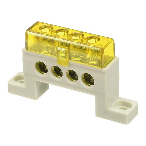 MECCANIXITY Terminal Ground Bar, 5 Positions Screw Brass Terminal Bus Bar, 9x14mm Ground Block for Electrical Equipment, Distribution Box, Yellow in Saudi Arabia