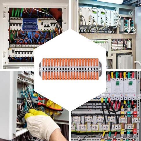 4PCSLever Wire Connectors, 20 Position Terminal Strip Conductor Electrical Connectors Kit for Circuit Inline 24-12 AWG(20 in20 Out) in Saudi Arabia
