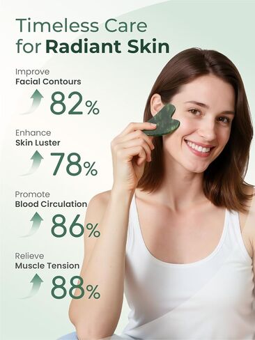 Gua Sha Facial Tools, Natural Jade Stone Guasha Tool for Face Acupuncture Therapy Trigger Point Treatment, Gua Sha Scraping Massage Tool in Kuwait