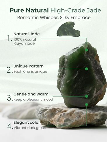 Gua Sha Facial Tools, Natural Jade Stone Guasha Tool for Face Acupuncture Therapy Trigger Point Treatment, Gua Sha Scraping Massage Tool in Kuwait