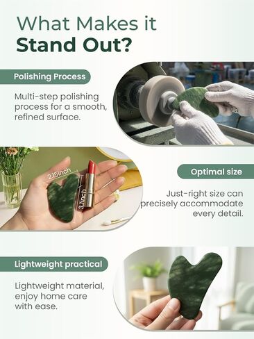 Gua Sha Facial Tools, Natural Jade Stone Guasha Tool for Face Acupuncture Therapy Trigger Point Treatment, Gua Sha Scraping Massage Tool in Kuwait