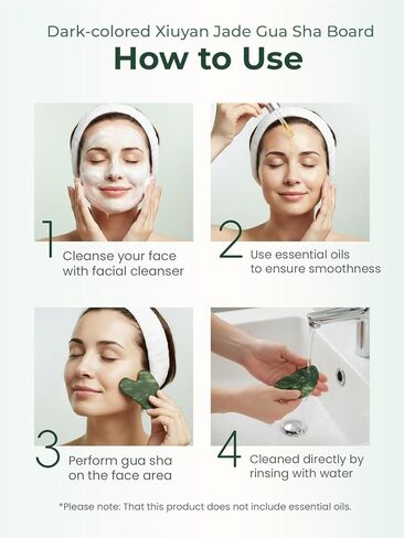 Gua Sha Facial Tools, Natural Jade Stone Guasha Tool for Face Acupuncture Therapy Trigger Point Treatment, Gua Sha Scraping Massage Tool in Kuwait