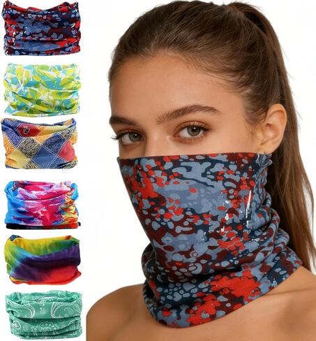 Kinree 6pcs وشاح السحر في الهواء الطلق ، عصابات رأس مرنة ، حجاب ، أغطية رأس ، قناع in Kuwait