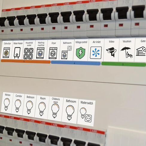 70pcs Electrical Switch Label Stickers, PVC Material Circuit Breaker Labels for Home Identification, Outlet Panel Reminder Decals Set in Saudi Arabia