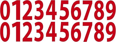 0-9 Red Vinyl Number Stickers (2 of Each Number) - Choose Size from 1/2" to 12" (V446) (1") in Saudi Arabia