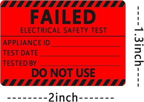 250 Pcs Pass PAT Testing Labels with 50 PCS Fail Appliance Testing Labels Portable Appliance Safety Test Stickers (2x1.3 Inch) in Saudi Arabia