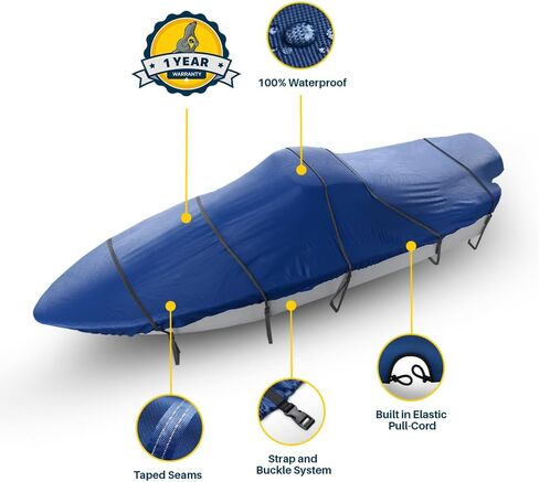 Seal Skin Covers Center Console Boat Cover, Waterproof, All-Weather Protection, Marine-Grade Cover for 21'-22' L & Up to 106" W with Strap & Buckle, Mooring & Trailering Boat Cover in Kuwait