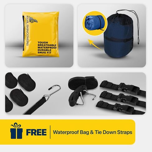 Seal Skin Covers Center Console Boat Cover, Waterproof, All-Weather Protection, Marine-Grade Cover for 21'-22' L & Up to 106" W with Strap & Buckle, Mooring & Trailering Boat Cover in Kuwait