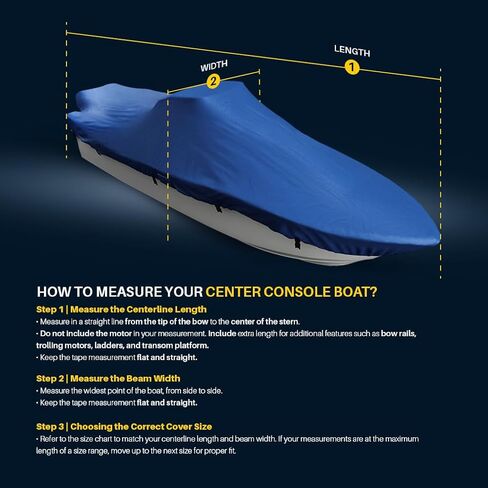 Seal Skin Covers Center Console Boat Cover, Waterproof, All-Weather Protection, Marine-Grade Cover for 21'-22' L & Up to 106" W with Strap & Buckle, Mooring & Trailering Boat Cover in Kuwait