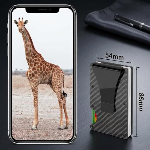 محفظة من ألياف الكربون، محفظة بمشبك نقود معدني، محفظة صغيرة الحجم تحجب RFID للرجال in Saudi Arabia