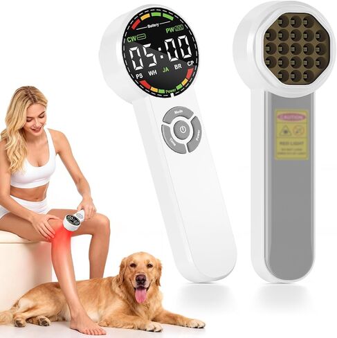 Handheld Red Light Therapy Device with Pulse Mode, 3 Wavelengths Infrared & Near Infrared Light Therapy for Body, Knee, Shoulder, Back, Joints & Muscles, 5 Core Modes, Safe for Humans and Pets in Saudi Arabia