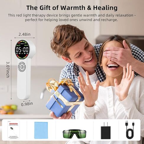 Handheld Red Light Therapy Device with Pulse Mode, 3 Wavelengths Infrared & Near Infrared Light Therapy for Body, Knee, Shoulder, Back, Joints & Muscles, 5 Core Modes, Safe for Humans and Pets in Saudi Arabia