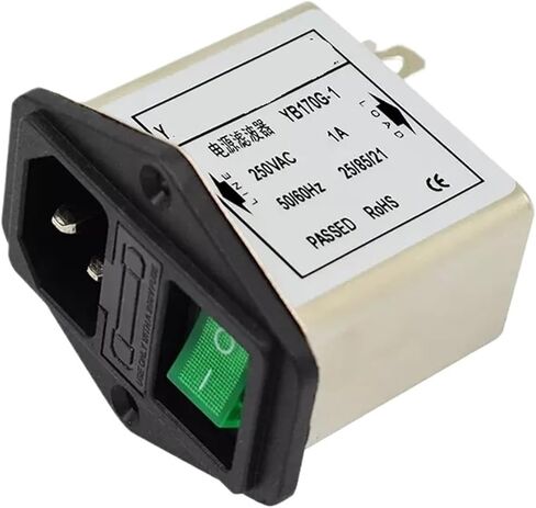 مقبس YB170G-1A/3A/6A/10A + تأمين فردي + فلتر طاقة مفتاح الضوء الأخضر 220 فولت/250 فولت (YB170G-6A) in Kuwait