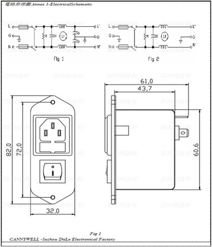 with Switch Fuse Filter CW2C-10A-T 10A AC Power Filter(CW2C-06A-T F2 02 6A) in Saudi Arabia