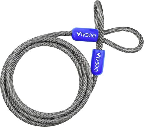 1/4in Security Cable with Loops 4FT/6FT/8FT/10FT Cut-Resistant and Waterproof Security Cable Suitable for Travel,Home and Outdoor Activities in Kuwait