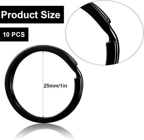 10-Piece 1-Inch Metal Key Loops, Split Ring Fasteners for Keys, Office & Car Accessories in Saudi Arabia