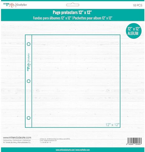 Craftelier - Clear Plastic Sleeves with 6 Vertical Pockets for Personalised Photo Albums | Includes 10 Sleeves of 12" x 12" (30.5 x 30.5 cm) | Compatible with 3-Ring Albums in Saudi Arabia