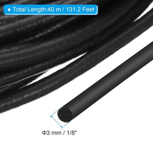 131.2 Feet x 1/8 Inch Foam Rope Caulk Crack Joint Filler Roll Seal Weather Strip for Home Construction Backer Rod, Black in Saudi Arabia