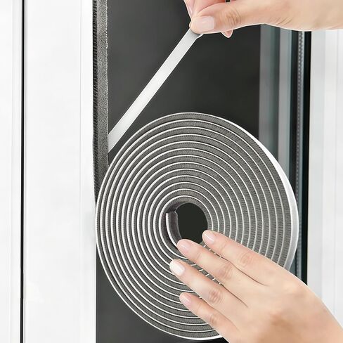مانع تسرب الباب من الطقس - مانع مسودة ذاتي اللصق، شريط عازل للصوت لإطار نافذة الباب - 0.2 بوصة × 0.35 بوصة × 19.6 قدم للشتاء، فجوة الباب المنزلق الأمامي in Kuwait