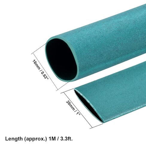 Heat Shrink Tubing, 16mm Dia 26mm Flat Width 2:1 Heat Shrink Wrap Cable Sleeve Heat Shrink Tube 1m Green in Saudi Arabia