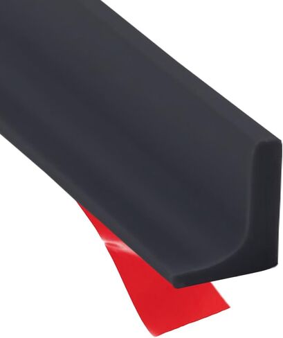 Shower Threshold Water Dam Barrier, Self Adhesive Silicone Waterproof Barrier Bathroom and Kitchen Shower Water Guard for Dry and Wet Separation Caulk Seal Strip Edge Trim (39Inch, Balck) in Saudi Arabia