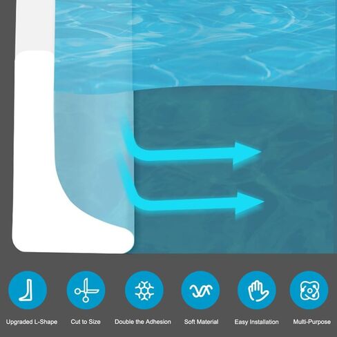 Shower Threshold Water Dam Barrier, Self Adhesive Silicone Waterproof Barrier Bathroom and Kitchen Shower Water Guard for Dry and Wet Separation Caulk Seal Strip Edge Trim (39Inch, Balck) in Saudi Arabia