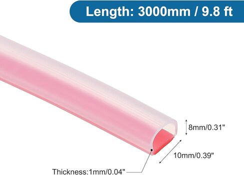 PATIKIL Silicone Weather Stripping Door Seal, 9.8 ft D Shape Weather Stripping Self Adhesive Door Seal Strip for Door Frame, Window Sealing, Large Gap, 15/32" Wx5/128 Tx15/64 H, Clear/Red in Saudi Arabia