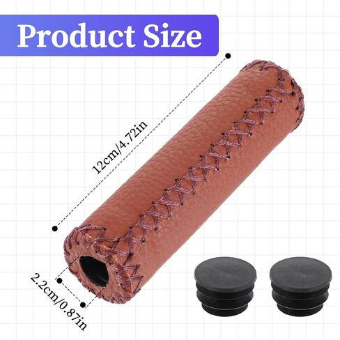 مقابض مقود الدراجة الجلدية، مقبض مريح مريح للدراجات الجبلية MTB MBX سكوتر كهربائي، يناسب معظم مقود الدراجة مقاس 22.2 مم (7/8 بوصة) in Kuwait