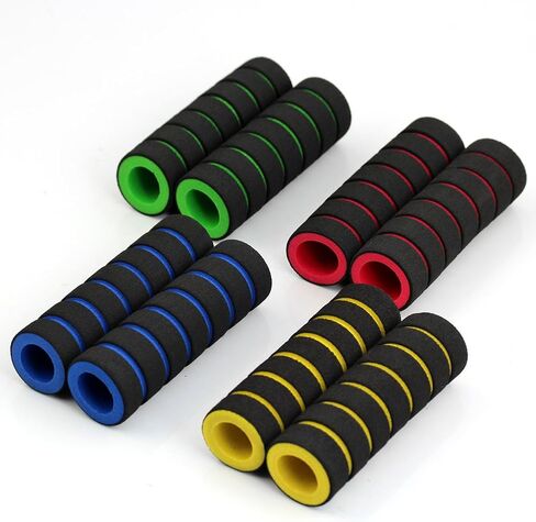 1 زوج نونسليب رغوة الإسفنج دراجة نارية دراجة مقبض بار غطاء مقبض المقود القبضات الأسود in Kuwait