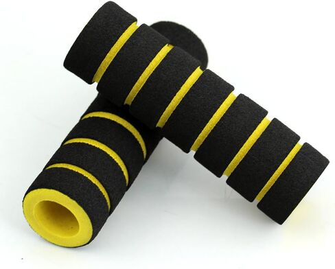 1 زوج نونسليب رغوة الإسفنج دراجة نارية دراجة مقبض بار غطاء مقبض المقود القبضات الأسود in Kuwait