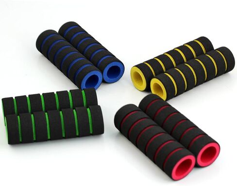 1 زوج نونسليب رغوة الإسفنج دراجة نارية دراجة مقبض بار غطاء مقبض المقود القبضات الأسود in Kuwait