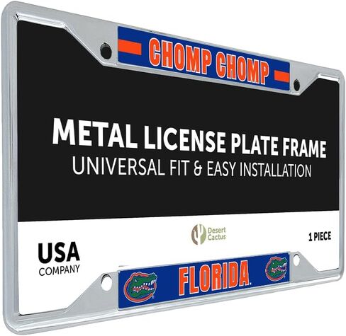 Desert Cactus University of Florida License Plate Frame UF Gators Holder for Front or Back of Car Metal Car Tag Holder Officially Licensed (Slogan 2) in Saudi Arabia