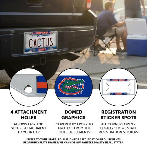 Desert Cactus University of Florida License Plate Frame UF Gators Holder for Front or Back of Car Metal Car Tag Holder Officially Licensed (Slogan 2) in Saudi Arabia