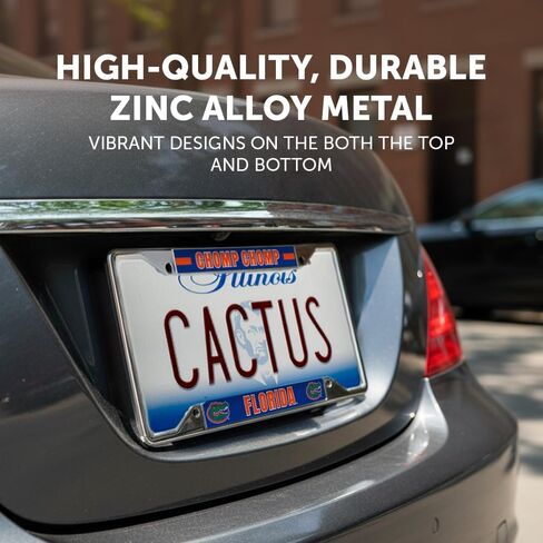Desert Cactus University of Florida License Plate Frame UF Gators Holder for Front or Back of Car Metal Car Tag Holder Officially Licensed (Slogan 2) in Saudi Arabia